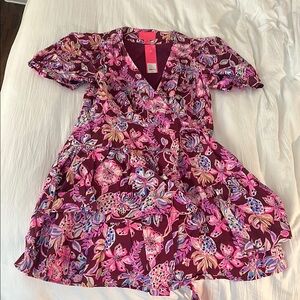 Lilly Pulitzer Pink Floral Wrap Dress